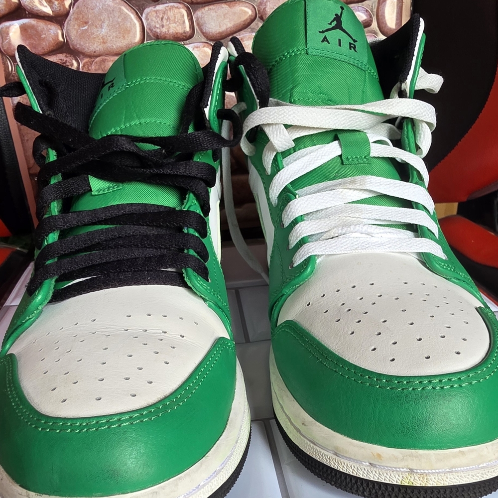 Men's Green and White Sneakers